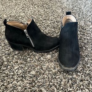 Black suede ankle boots